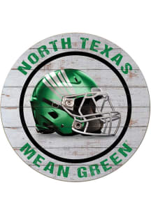 KH Sports Fan North Texas Mean Green Weathered Helmet Circle Sign