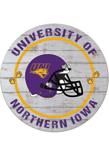 KH Sports Fan Northern Iowa Panthers Weathered Helmet Circle Sign