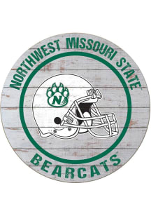 KH Sports Fan Northwest Missouri State Bearcats Weathered Helmet Circle Sign