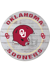 KH Sports Fan Oklahoma Sooners Weathered Helmet Circle Sign