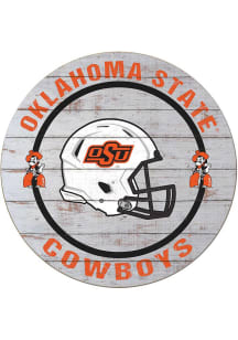 KH Sports Fan Oklahoma State Cowboys Weathered Helmet Circle Sign