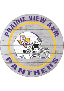 KH Sports Fan Prairie View A&amp;M Panthers Weathered Helmet Circle Sign