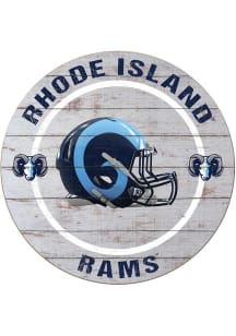 KH Sports Fan Rhode Island Rams Weathered Helmet Circle Sign