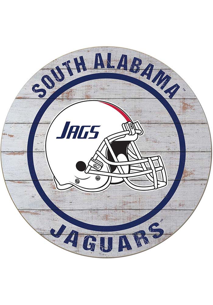 KH Sports Fan South Alabama Jaguars Weathered Helmet Circle Sign