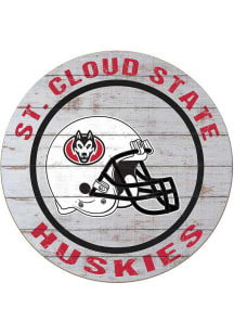 KH Sports Fan St Cloud State Huskies Weathered Helmet Circle Sign