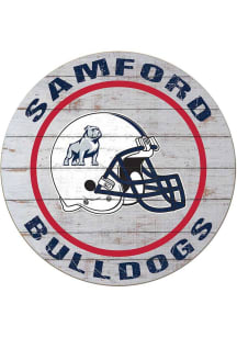 KH Sports Fan Samford University Bulldogs Weathered Helmet Circle Sign