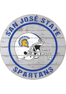 KH Sports Fan San Jose State Spartans Weathered Helmet Circle Sign