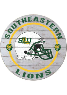 KH Sports Fan Southeastern Louisiana Lions Weathered Helmet Circle Sign