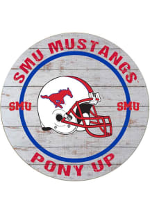 KH Sports Fan SMU Mustangs Weathered Helmet Circle Sign