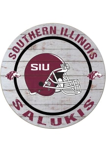 KH Sports Fan Southern Illinois Salukis Weathered Helmet Circle Sign