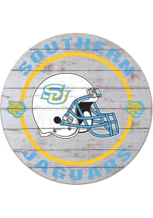 KH Sports Fan Southern University Jaguars Weathered Helmet Circle Sign