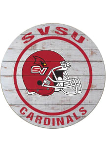 KH Sports Fan Saginaw Valley State Cardinals Weathered Helmet Circle Sign