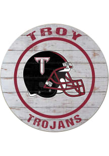 KH Sports Fan Troy Trojans Weathered Helmet Circle Sign