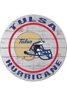 KH Sports Fan Tulsa Golden Hurricane Weathered Helmet Circle Sign