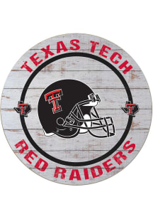 KH Sports Fan Texas Tech Red Raiders Weathered Helmet Circle Sign