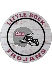 KH Sports Fan U of A at Little Rock Trojans Weathered Helmet Circle Sign