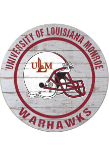 KH Sports Fan Louisiana-Monroe Warhawks Weathered Helmet Circle Sign