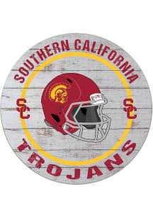 KH Sports Fan USC Trojans Weathered Helmet Circle Sign