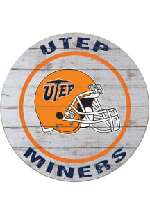 KH Sports Fan UTEP Miners Weathered Helmet Circle Sign