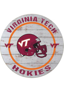 KH Sports Fan Virginia Tech Hokies Weathered Helmet Circle Sign