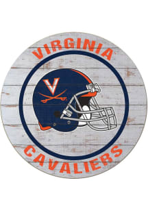 KH Sports Fan Virginia Cavaliers Weathered Helmet Circle Sign