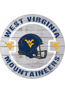 KH Sports Fan West Virginia Mountaineers Weathered Helmet Circle Sign