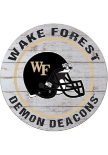 KH Sports Fan Wake Forest Demon Deacons Weathered Helmet Circle Sign