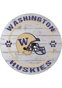 KH Sports Fan Washington Huskies Weathered Helmet Circle Sign