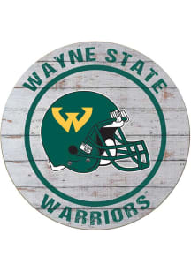 KH Sports Fan Wayne State Warriors Weathered Helmet Circle Sign