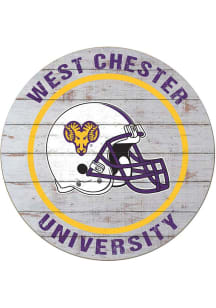 KH Sports Fan West Chester Golden Rams Weathered Helmet Circle Sign