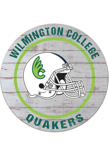 KH Sports Fan Wilmington College Quakers Weathered Helmet Circle Sign