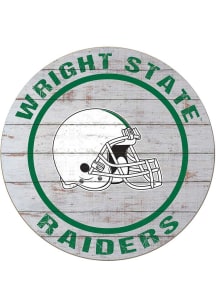 KH Sports Fan Wright State Raiders Weathered Helmet Circle Sign