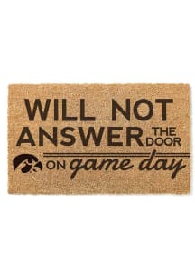 Brown Iowa Hawkeyes Will Not Answer on Game Day Door Mat