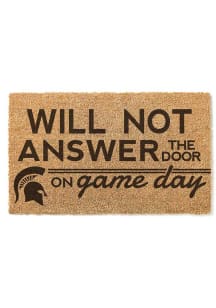 Brown Michigan State Spartans Will Not Answer on Game Day Door Mat