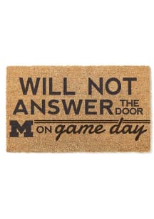 Brown Michigan Wolverines Will Not Answer on Game Day Door Mat