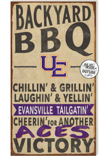 KH Sports Fan Evansville Purple Aces 11x20 Indoor Outdoor BBQ Sign