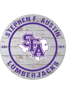 KH Sports Fan SFA Lumberjacks 20x20 Weathered Circle Sign