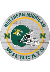 KH Sports Fan Northern Michigan Wildcats Weathered Helmet Circle Sign