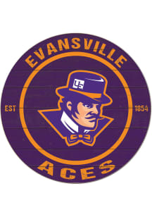 KH Sports Fan Evansville Purple Aces 20x20 Colored Circle Sign