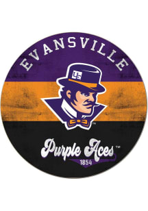KH Sports Fan Evansville Purple Aces 20x20 Retro Multi Color Circle Sign