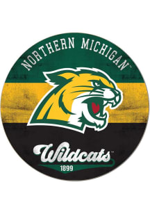 KH Sports Fan Northern Michigan Wildcats 20x20 Retro Multi Color Circle Sign
