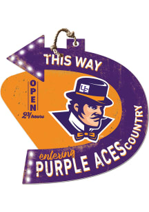 KH Sports Fan Evansville Purple Aces This Way Arrow Sign