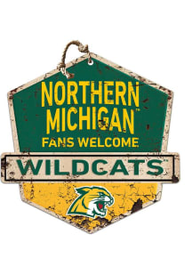KH Sports Fan Northern Michigan Wildcats Fans Welcome Rustic Badge Sign