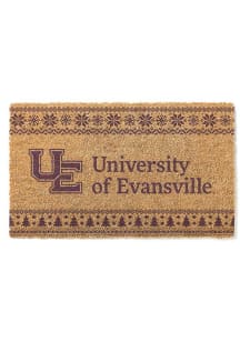 Evansville Purple Aces Holiday Logo Door Mat