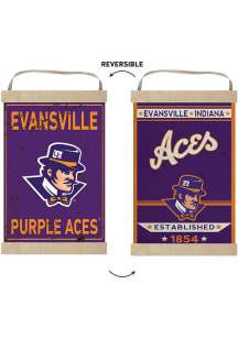 KH Sports Fan Evansville Purple Aces Faux Rusted Reversible Banner Sign