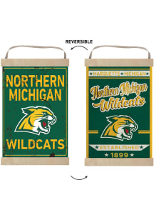 KH Sports Fan Northern Michigan Wildcats Faux Rusted Reversible Banner Sign