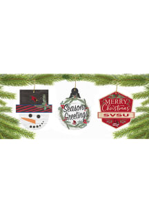 Saginaw Valley State Cardinals 3 Pack Ornament