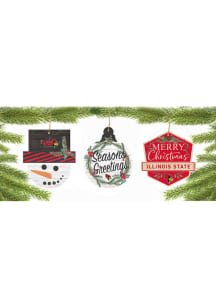 Illinois State Redbirds 3 Pack Ornament