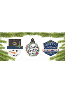 Kent State Golden Flashes 3 Pack Ornament