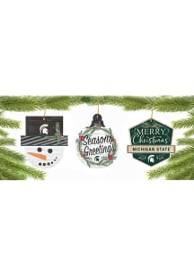 Green Michigan State Spartans 3 Pack Ornament